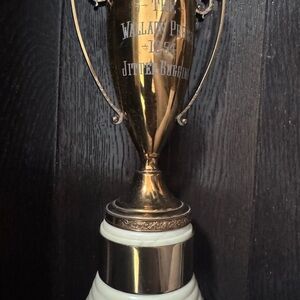 Vintage Gold Trophy with White Base. 1954 Jitter bugging cup.